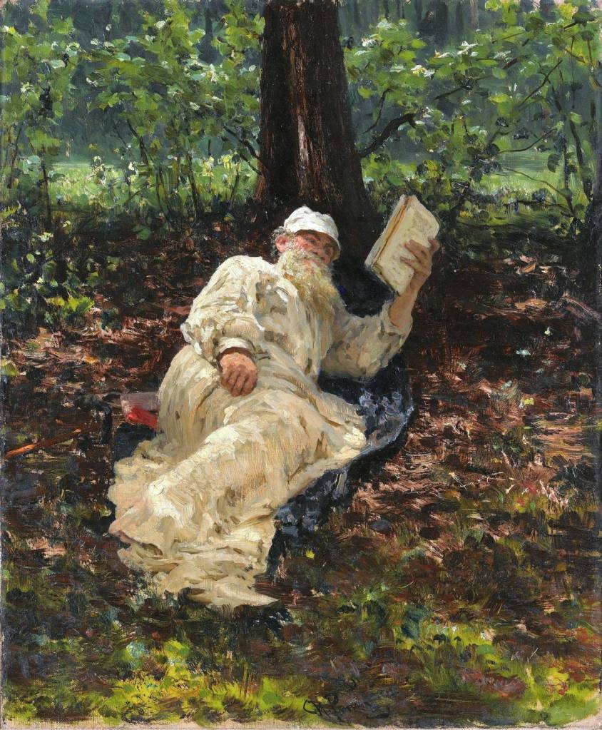 Tolstoy Resting in the Forest, Ilya Repin, 1891